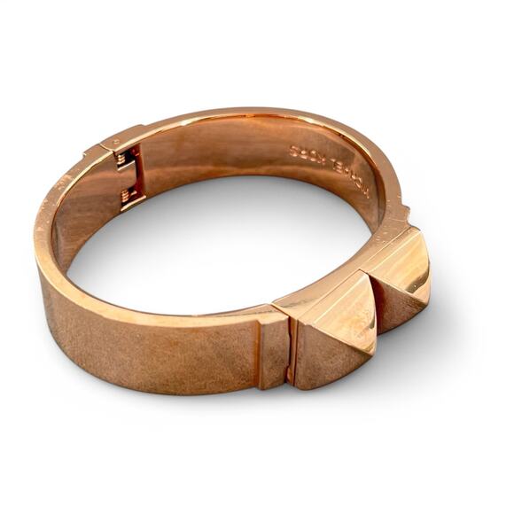 Michael Kors Pyramid Stud Bangle Bracelet Hinged Rose Gold Finish - Picture 9 of 10